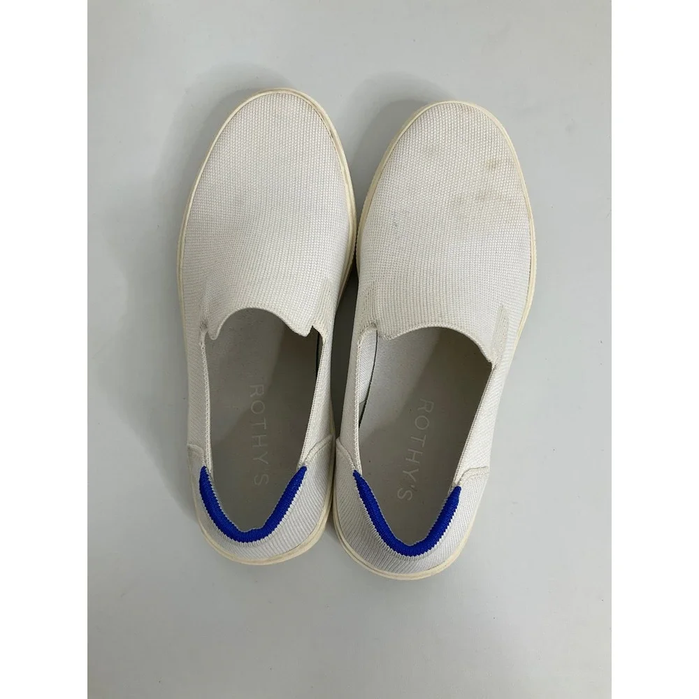 Rothys Bright White Slip On Sneakers Mens 8.5 Womens‎ 10 Knit Loafers
